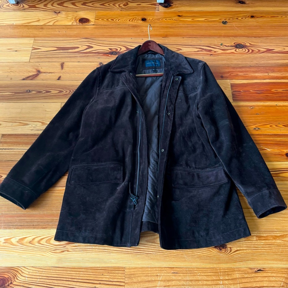 Banana Republic . Dark brown, suede, overcoat Size XL